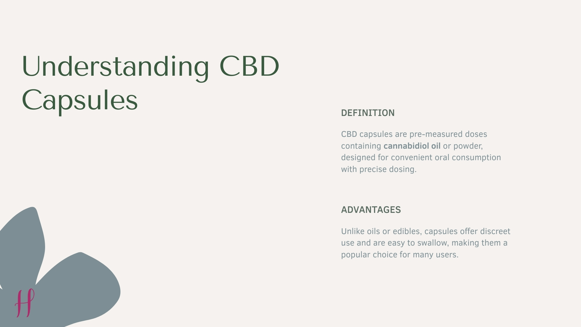 Understanding CBD Capsules with definition and advantages overview